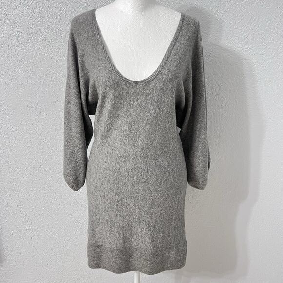 Banana Republic Women's Cashmere V-neck Sweater dress Cozy Grey Size X-Small - Picture 1 of 8